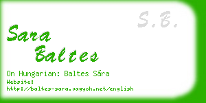 sara baltes business card